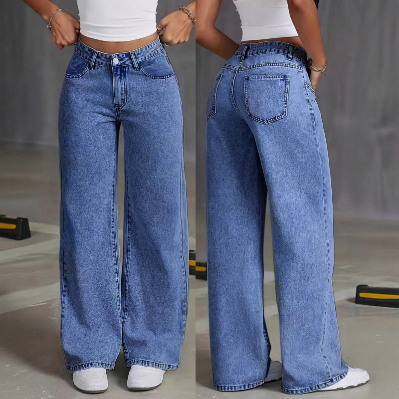Pantalon droit ample et décontracté