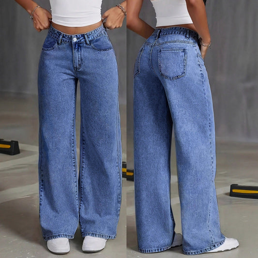 Pantalon droit ample et décontracté