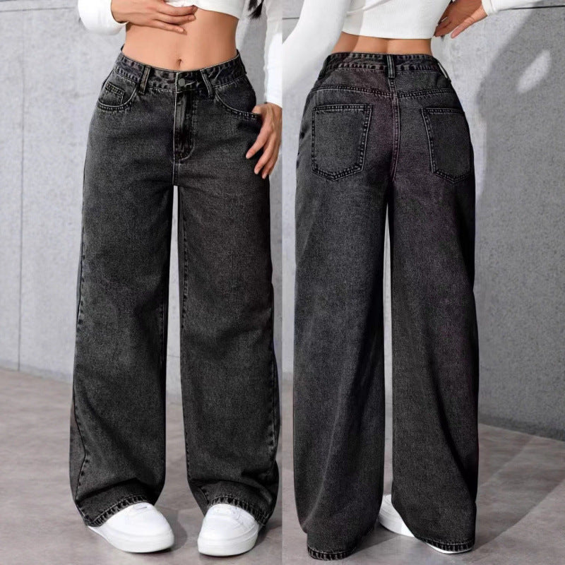 Pantalon droit ample et décontracté